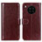 Funda de Cuero Cartera con Soporte Carcasa M07L para Huawei Honor 50 Lite Marron