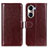 Funda de Cuero Cartera con Soporte Carcasa M07L para Huawei Honor 60 5G Marron