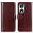 Funda de Cuero Cartera con Soporte Carcasa M07L para Huawei Honor 90 5G Marron