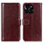 Funda de Cuero Cartera con Soporte Carcasa M07L para Huawei Honor X8b Marron