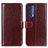 Funda de Cuero Cartera con Soporte Carcasa M07L para Motorola Moto Edge (2021) 5G Marron