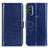 Funda de Cuero Cartera con Soporte Carcasa M07L para Motorola Moto G Pure Azul