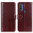 Funda de Cuero Cartera con Soporte Carcasa M07L para Motorola Moto G Pure Marron