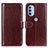 Funda de Cuero Cartera con Soporte Carcasa M07L para Motorola Moto G31 Marron