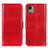 Funda de Cuero Cartera con Soporte Carcasa M07L para Nokia C110 Rojo