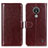 Funda de Cuero Cartera con Soporte Carcasa M07L para Nokia C21 Marron