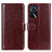 Funda de Cuero Cartera con Soporte Carcasa M07L para Oppo A16s Marron