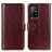 Funda de Cuero Cartera con Soporte Carcasa M07L para Oppo A94 5G Marron