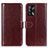 Funda de Cuero Cartera con Soporte Carcasa M07L para Oppo A95 4G Marron