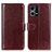 Funda de Cuero Cartera con Soporte Carcasa M07L para Oppo F21 Pro 4G Marron