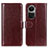 Funda de Cuero Cartera con Soporte Carcasa M07L para Oppo Reno10 Pro 5G Marron