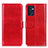 Funda de Cuero Cartera con Soporte Carcasa M07L para Oppo Reno7 5G Rojo