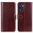 Funda de Cuero Cartera con Soporte Carcasa M07L para Oppo Reno7 SE 5G Marron