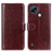 Funda de Cuero Cartera con Soporte Carcasa M07L para Realme C21 Marron