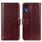 Funda de Cuero Cartera con Soporte Carcasa M07L para Samsung Galaxy A03 Core Marron