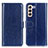 Funda de Cuero Cartera con Soporte Carcasa M07L para Samsung Galaxy S21 5G Azul