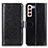 Funda de Cuero Cartera con Soporte Carcasa M07L para Samsung Galaxy S21 Plus 5G Negro