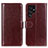 Funda de Cuero Cartera con Soporte Carcasa M07L para Samsung Galaxy S21 Ultra 5G Marron