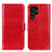 Funda de Cuero Cartera con Soporte Carcasa M07L para Samsung Galaxy S22 Ultra 5G Rojo