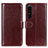 Funda de Cuero Cartera con Soporte Carcasa M07L para Sony Xperia 1 IV Marron