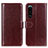 Funda de Cuero Cartera con Soporte Carcasa M07L para Sony Xperia 5 III Marron