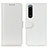 Funda de Cuero Cartera con Soporte Carcasa M07L para Sony Xperia 5 III SO-53B Blanco