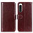 Funda de Cuero Cartera con Soporte Carcasa M07L para Sony Xperia 5 IV Marron