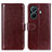 Funda de Cuero Cartera con Soporte Carcasa M07L para Vivo iQOO Z6 Pro 5G Marron