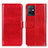 Funda de Cuero Cartera con Soporte Carcasa M07L para Vivo T1 5G India Rojo