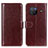 Funda de Cuero Cartera con Soporte Carcasa M07L para Vivo X80 5G Marron