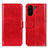 Funda de Cuero Cartera con Soporte Carcasa M07L para Xiaomi Poco C65 Rojo