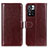 Funda de Cuero Cartera con Soporte Carcasa M07L para Xiaomi Poco X4 NFC Marron