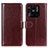 Funda de Cuero Cartera con Soporte Carcasa M07L para Xiaomi Redmi 10 India Marron