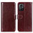 Funda de Cuero Cartera con Soporte Carcasa M07L para Xiaomi Redmi Note 11R 5G Marron