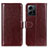 Funda de Cuero Cartera con Soporte Carcasa M07L para Xiaomi Redmi Note 12 4G Marron