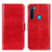 Funda de Cuero Cartera con Soporte Carcasa M07L para Xiaomi Redmi Note 8 (2021) Rojo