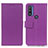 Funda de Cuero Cartera con Soporte Carcasa M08L para Motorola Moto G Pure Morado