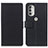 Funda de Cuero Cartera con Soporte Carcasa M08L para Motorola Moto G51 5G Negro