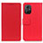 Funda de Cuero Cartera con Soporte Carcasa M08L para Xiaomi Poco M4 5G Rojo