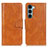 Funda de Cuero Cartera con Soporte Carcasa M09L para Motorola Moto Edge S30 5G Marron