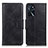 Funda de Cuero Cartera con Soporte Carcasa M09L para Oppo A16 Negro