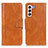 Funda de Cuero Cartera con Soporte Carcasa M09L para Samsung Galaxy S21 FE 5G Marron