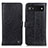 Funda de Cuero Cartera con Soporte Carcasa M10L para Google Pixel 6a 5G Negro