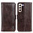 Funda de Cuero Cartera con Soporte Carcasa M11L para Samsung Galaxy S21 Plus 5G Marron