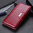 Funda de Cuero Cartera con Soporte Carcasa M11L para Sony Xperia Ace II SO-41B Rojo