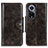 Funda de Cuero Cartera con Soporte Carcasa M12L para Huawei Honor 50 5G Bronze