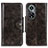 Funda de Cuero Cartera con Soporte Carcasa M12L para Huawei Honor 50 Pro 5G Bronze