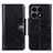 Funda de Cuero Cartera con Soporte Carcasa M12L para Huawei Honor X8a 4G Negro