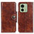 Funda de Cuero Cartera con Soporte Carcasa M12L para Motorola Moto Edge 40 5G Marron