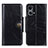 Funda de Cuero Cartera con Soporte Carcasa M12L para Oppo F21s Pro 4G Negro